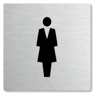 WC ženy, 100x100mm, stříbrná, Nevada